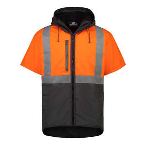 Wet Weather Gear: Far South Dacre Hi Vis Oilskin Short Sleeve Vest With Hood