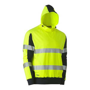 Hi Vis Sweatshirts Fleeces: Bisley Hi Vis Taped Stretchy Fleece Hoodie