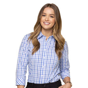 Womens Work Shirts: Foxton Womens Tonal Check 3/4 Sleeve Shirt