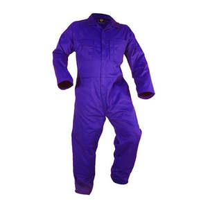 Work Overalls: Caution Polycotton Zip Overalls, Royal Blue