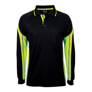 Work Uniform Polo Shirts: JB’s Long Sleeve Street Panel Polo