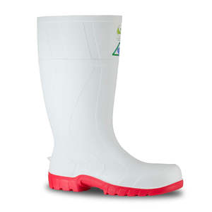Bata Safemate Safety Gumboots, White/Red