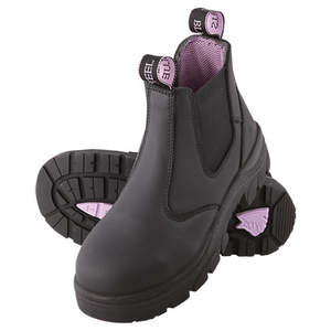 Slip On Safety Boots: Steel Blue Hobart Ladies Safety Boots, Black