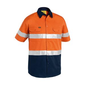 Hi Vis Clothing: Bisley Hi Vis Short Sleeve Taped Lightweight Shirt