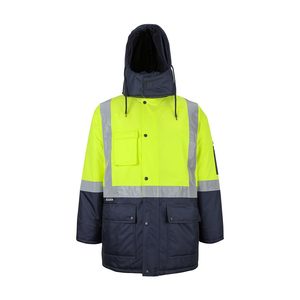 Specialist Protective Clothing: JB’s Hi Vis Taped Freezer Jacket, Lime/Navy