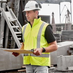 Hi Vis Clothing: Syzmik Unisex Hi Vis Waterproof Reversible Vest