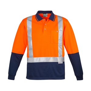 Hi Vis Clothing: Syzmik Hi Vis Spliced Taped Long Sleeve Polo Shirt