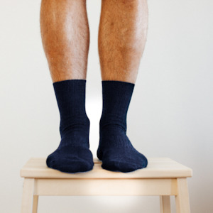 Socks: Lamington Merino Crew socks - Adult Navy