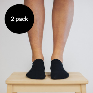 Socks: Lamington Merino Sneaker socks 2pk - Black