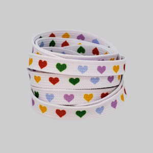 Rainbow Heart shoelaces 140cm