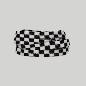 Footwear Accessories: Black and white squarish shoelaces 120cm or 180cm