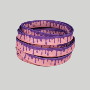Footwear Accessories: Purple and Pink drippy drip shoelaces 120cm