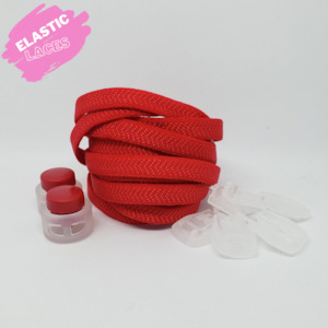 Footwear Accessories: Elastic Shoelaces with spring lock - Red