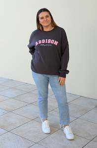 Top: Addison Sweatshirt - Grey