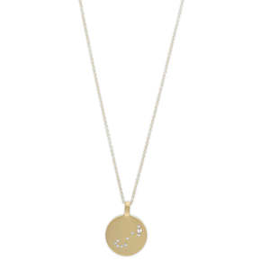 Scorpio Zodiac Sign Necklace - Gold Plated - Crystal