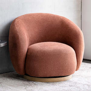 Furniture: Aran Swivel Chair - Rust