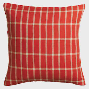 Remi Linen Euro Pillowcase Set - Scarlet