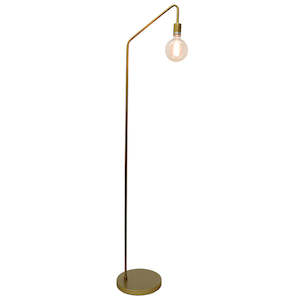 Industrial Geo Floor Lamp - Gold