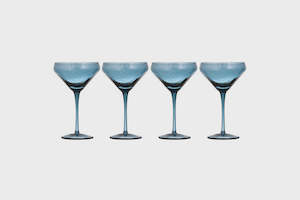 Flynn Coupe Glass 4pk - Blue