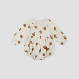 LONG SLEEVE BUBBLE ROMPER || GOLDEN APPLES