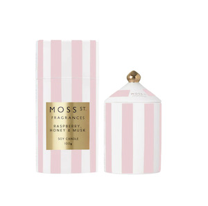 Home Fragrance Candles Diffusers: Moss St. Ceramic Candle 100g - Raspberry Honey & Musk