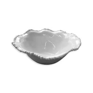 Dining: Melamine Pearl Bowl 28cm - White
