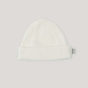 Merino Ribbed Beanie - Cream