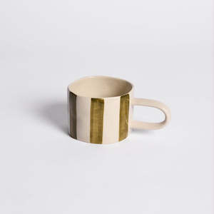 Mugs Reusable Cups: Fenton Mug - Olive Stripe