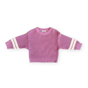 Chunky Rib Pull Over - Raspberry