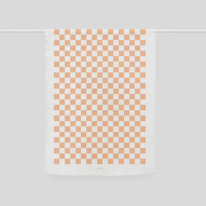 Checkers Teatowel - Peach
