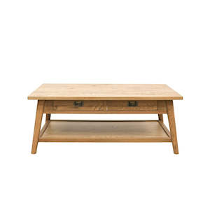 Coffee Side Tables: Vaasa Oak Rectangle Coffee Table - 2 Drawer