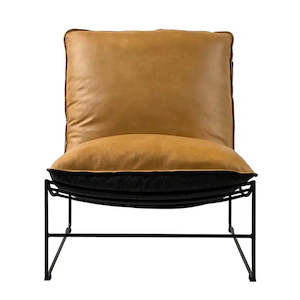 Leonardo Leather Lounge Chair - Cognac & Twilight