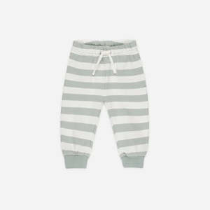 Relaxed Sweatpant || Sage Stripe