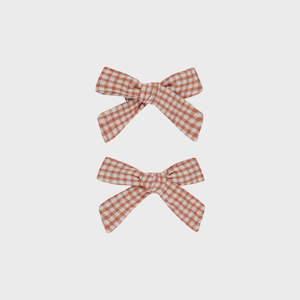 Hair Accs: Bows, Set of 2 - Poppy Gingham