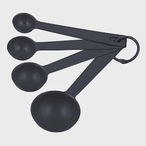 Essentials Set of 4 Measuring Spoons - Charcoal