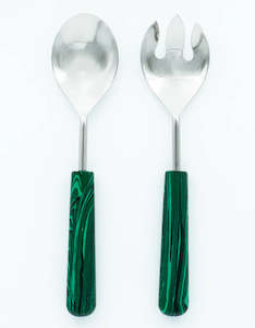 Cutlery: Salad Servers Set - Emerald