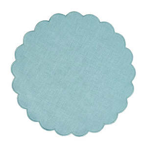 Placemats: STONEWASHED Scallop Placemat - Sage