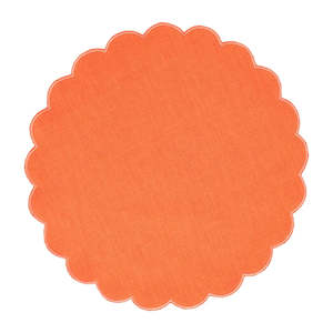 Placemats: STONEWASHED Scallop Placemat - Coral