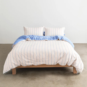 Cotton Bedding: Quilt Cover - Cloud / Capri