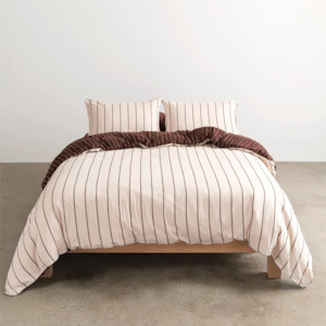 Cotton Bedding: Quilt Cover - Vanilla / Mahogany