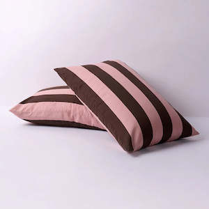 Cotton Bedding: Pillowcase Pair - Rocky Road Stripes