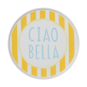 In The Round House: Yellow Stripe Ciao Bella Plate