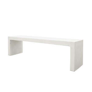 Hawthorne Collections: Palma Outdoor Long Bench - White