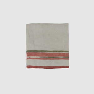 Linen: Red Selvedge Stripe Linen Napkin