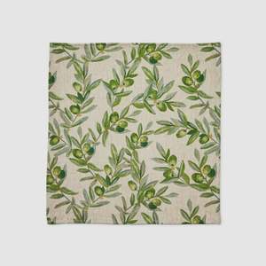 Linen: Olive Green Linen Napkins - Set of 4