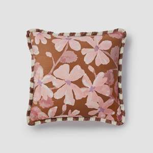 Violet Tan Linen Cushion Cover