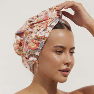 RIVA Hair Towel Wrap in Papaya Postcard