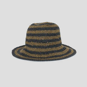 So Relaxed Sunhat - Black & Moss Stripes