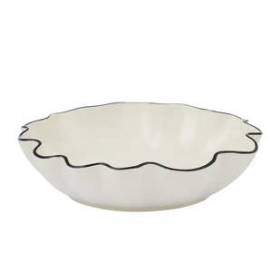Winslow Ceramic Bowl 30x7cm Ivory/Black