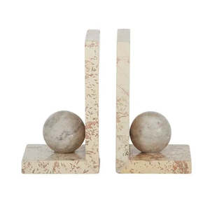 Home Decor: Sita Marble Bookends 10x10x18cm Natural - Set of 2